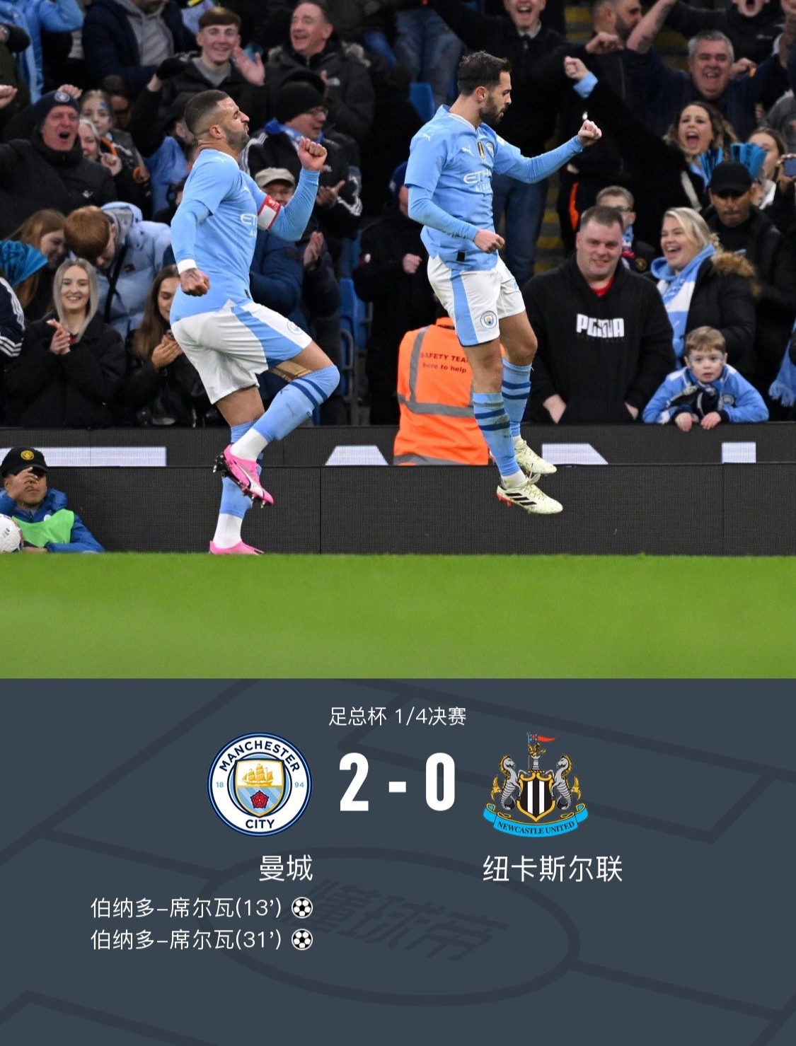 曼城大胜，蓝月亮稳住前四位置的简单介绍